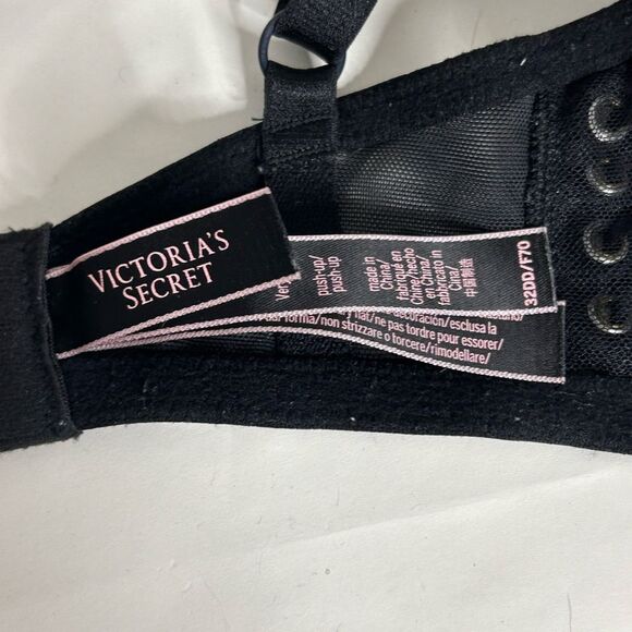 Victoria’s Secret Very Sexy Black Lace Corset Push-Up Bra size 32DD - Picture 7 of 15